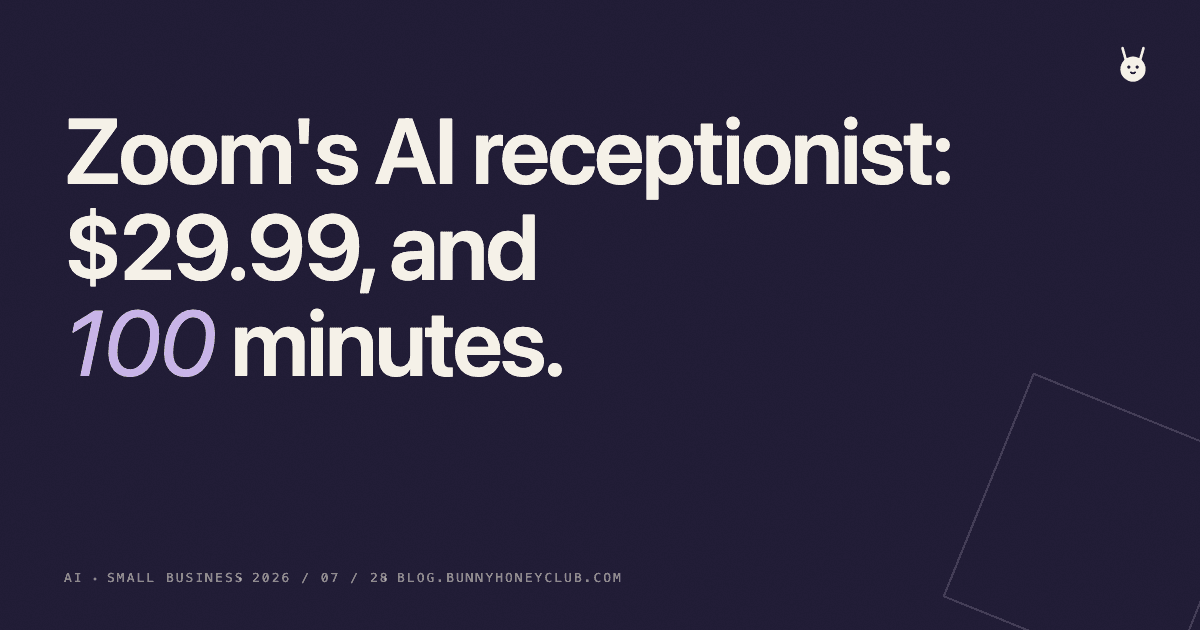 Zoom AI receptionist pricing: the 100-minute catch